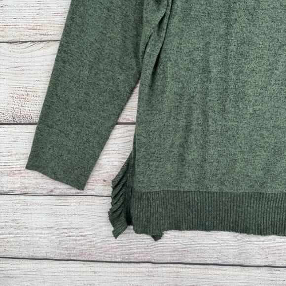 Postage Stamp Anthropologie V-Neck Sweater Womens Medium Green Stretch - Picture 4 of 12